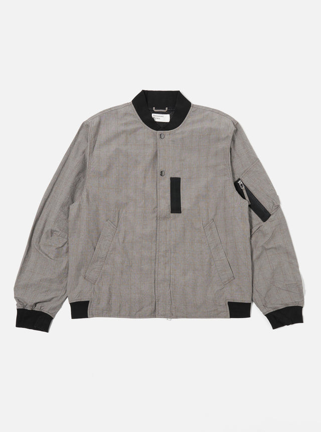 Grey Brown Wales Glen Check NS Bomber Jacket