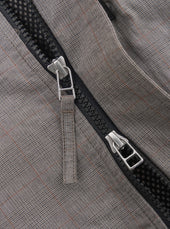 Grey Brown Wales Glen Check Ns Bomber Jacket