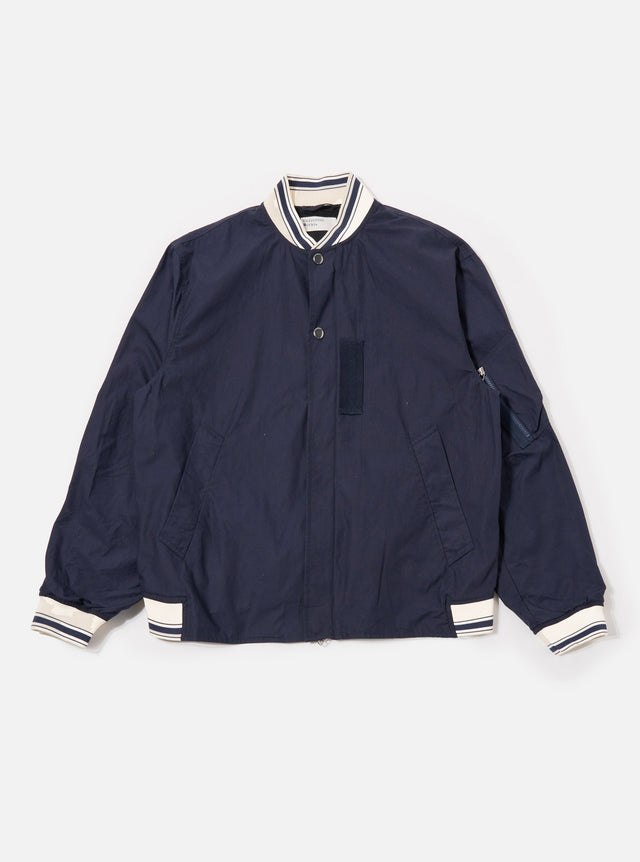 Navy Peached Poplin NS Bomber Jacket