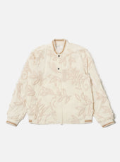 Ecru 3D Flower NS Bomber Jacket