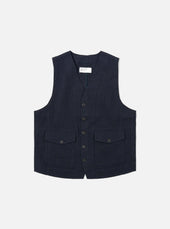 Dark Navy Ospina Cotton Field Waistcoat