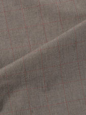 Grey Brown Wales Glen Check Pleated Track Pant