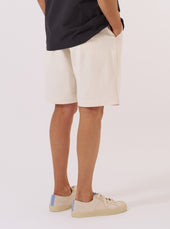 Slub Drill Pleated Track Short