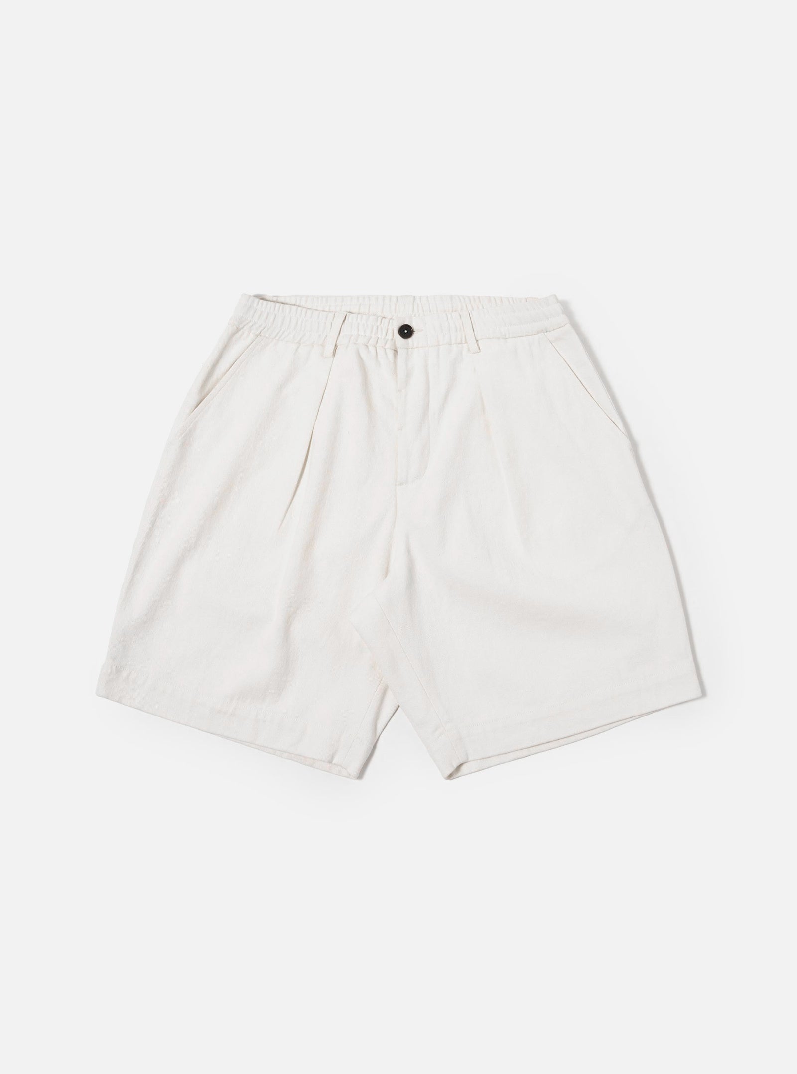 Slub Drill Pleated Track Short