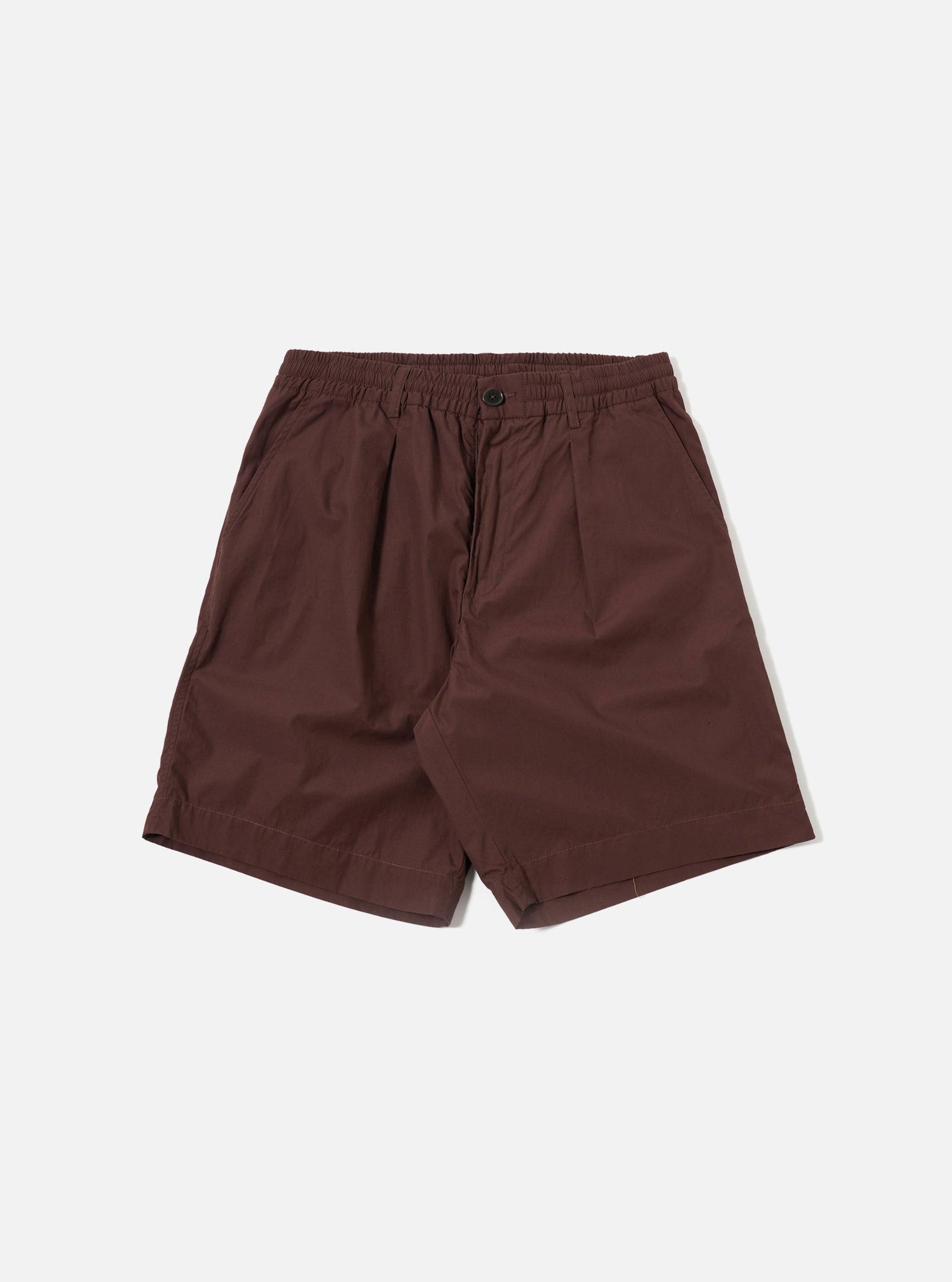 Peached Poplin Pleated Track Short
