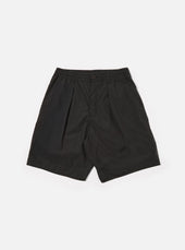 Black Recycled Polytech Pleated Track Short