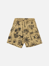 Sand Jungle Toile Twill Pleated Track Short