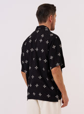 Embroidered Diamond Camp Shirt