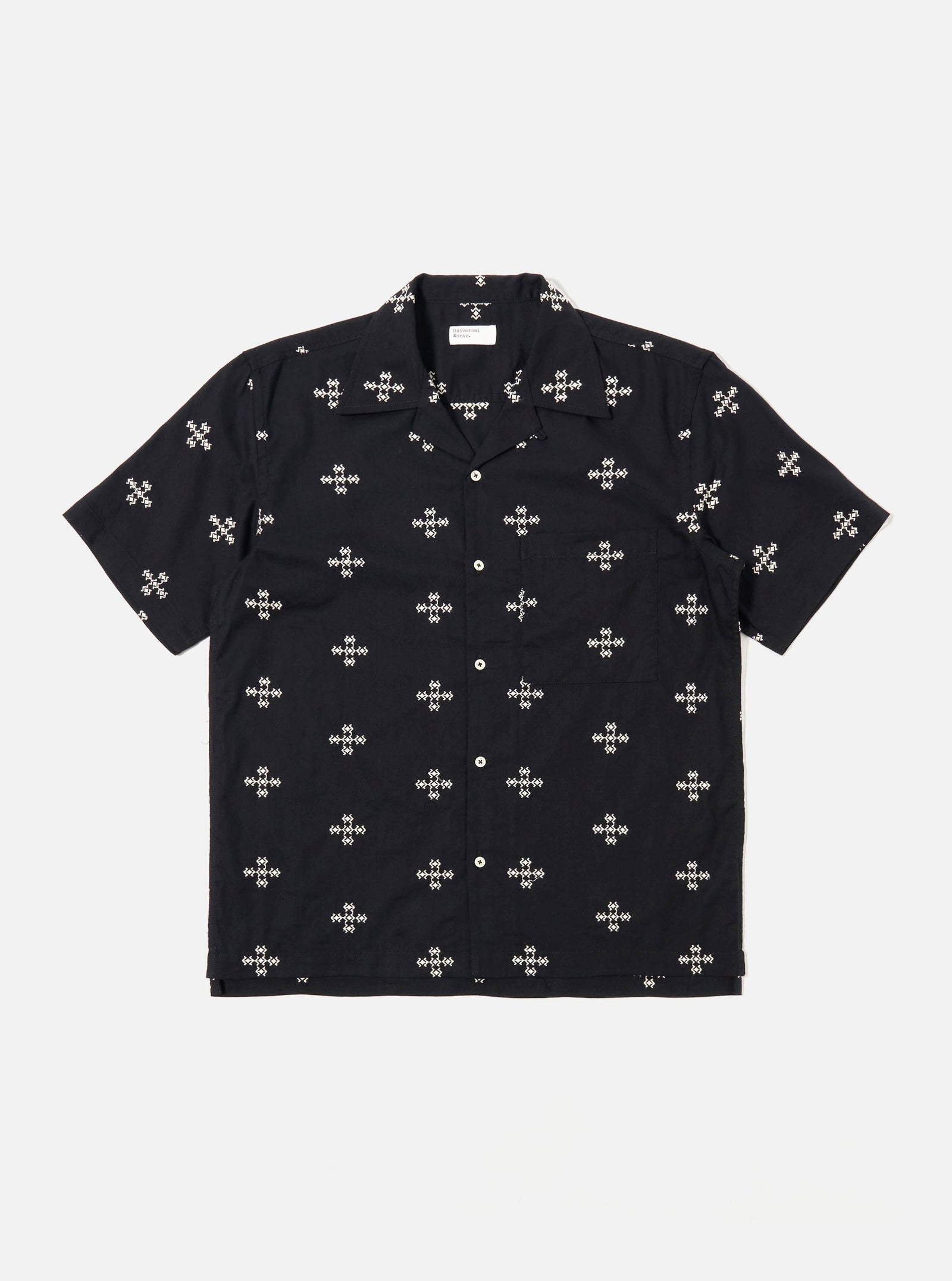 Embroidered Diamond Camp Shirt
