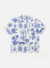 White Jungle Toile Poplin Camp Shirt