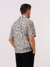 Black Kantha Flower Road Shirt