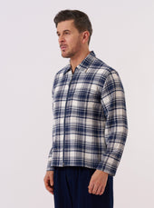 Texture Plaid Zip Shirt