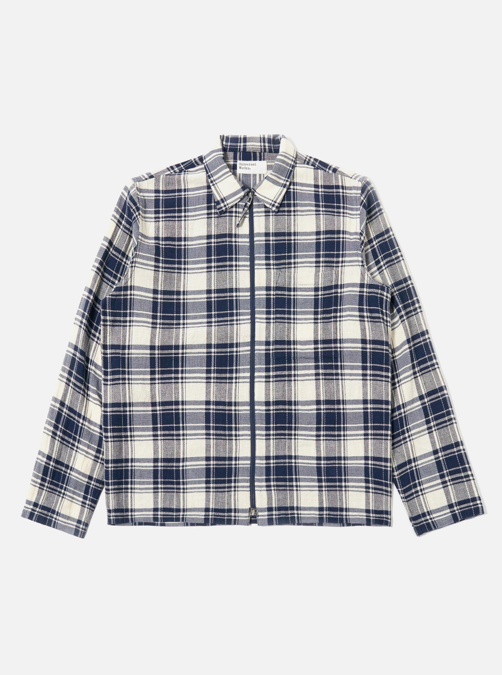 Texture Plaid Zip Shirt