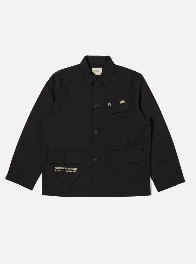 A. SOCIETY x Universal Works Black Twill Starline Jacket