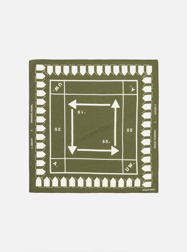 A. SOCIETY x Universal Works Olive Cambric Neckerchief
