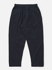 Dark Navy Ospina Cotton Pleated Track Pant