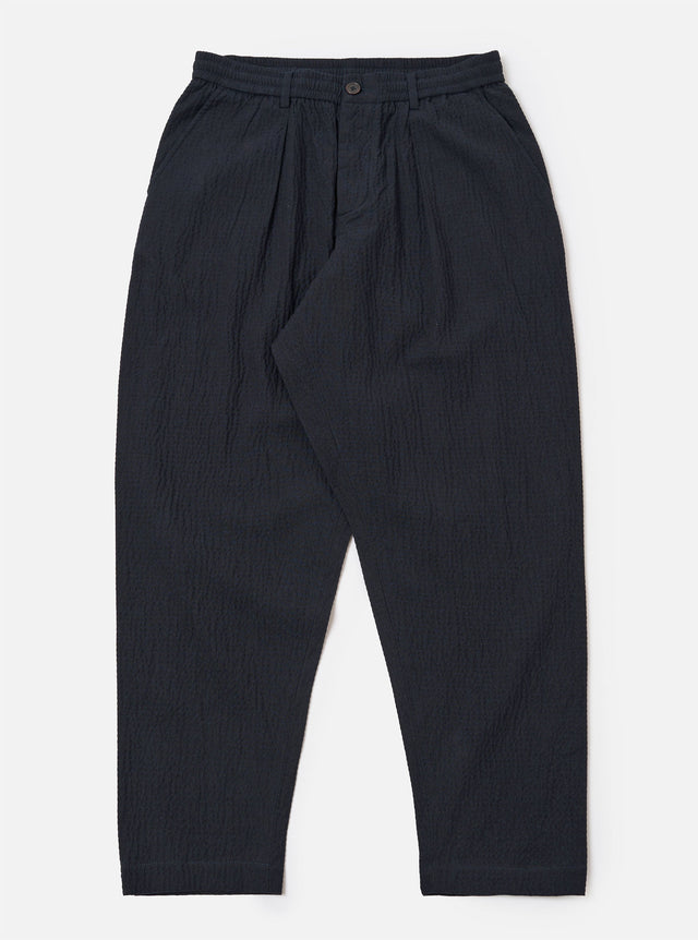 Dark Navy Ospina Cotton Pleated Track Pant