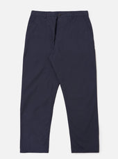 Navy Peached Poplin Military Chino