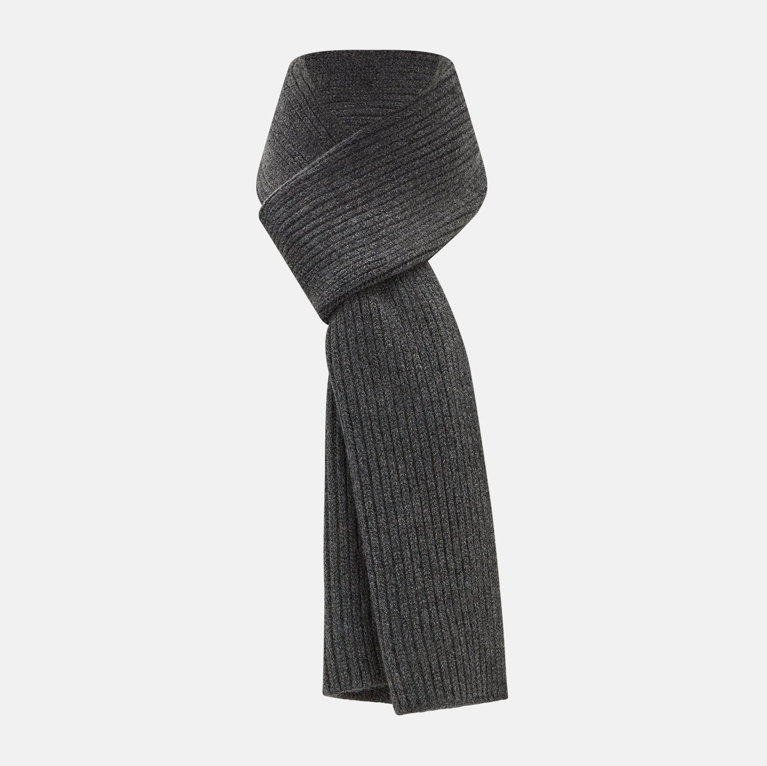 Rib Knit Cashmere Scarf
