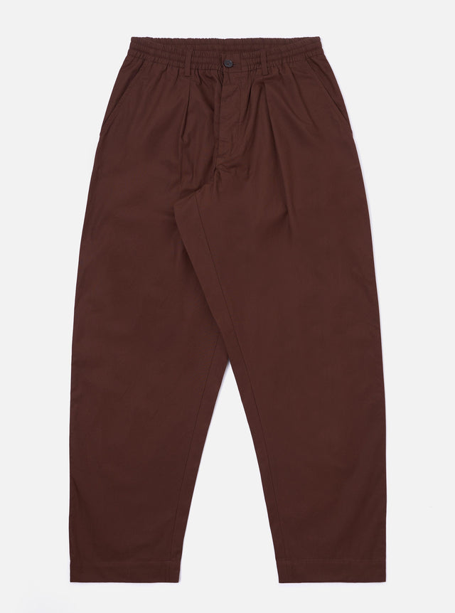 Brown Peached Poplin Oxford Pant