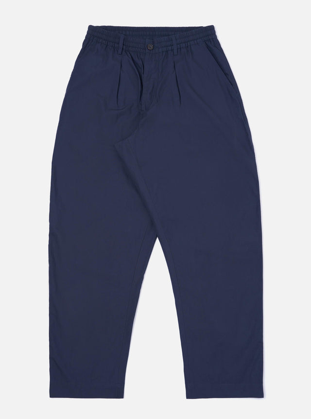 Navy Peached Poplin Oxford Pant