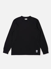 Black Recycled/Bio Jersey Henry L/S Tee