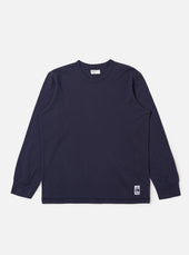Navy Recycled/Bio Jersey Henry L/S Tee