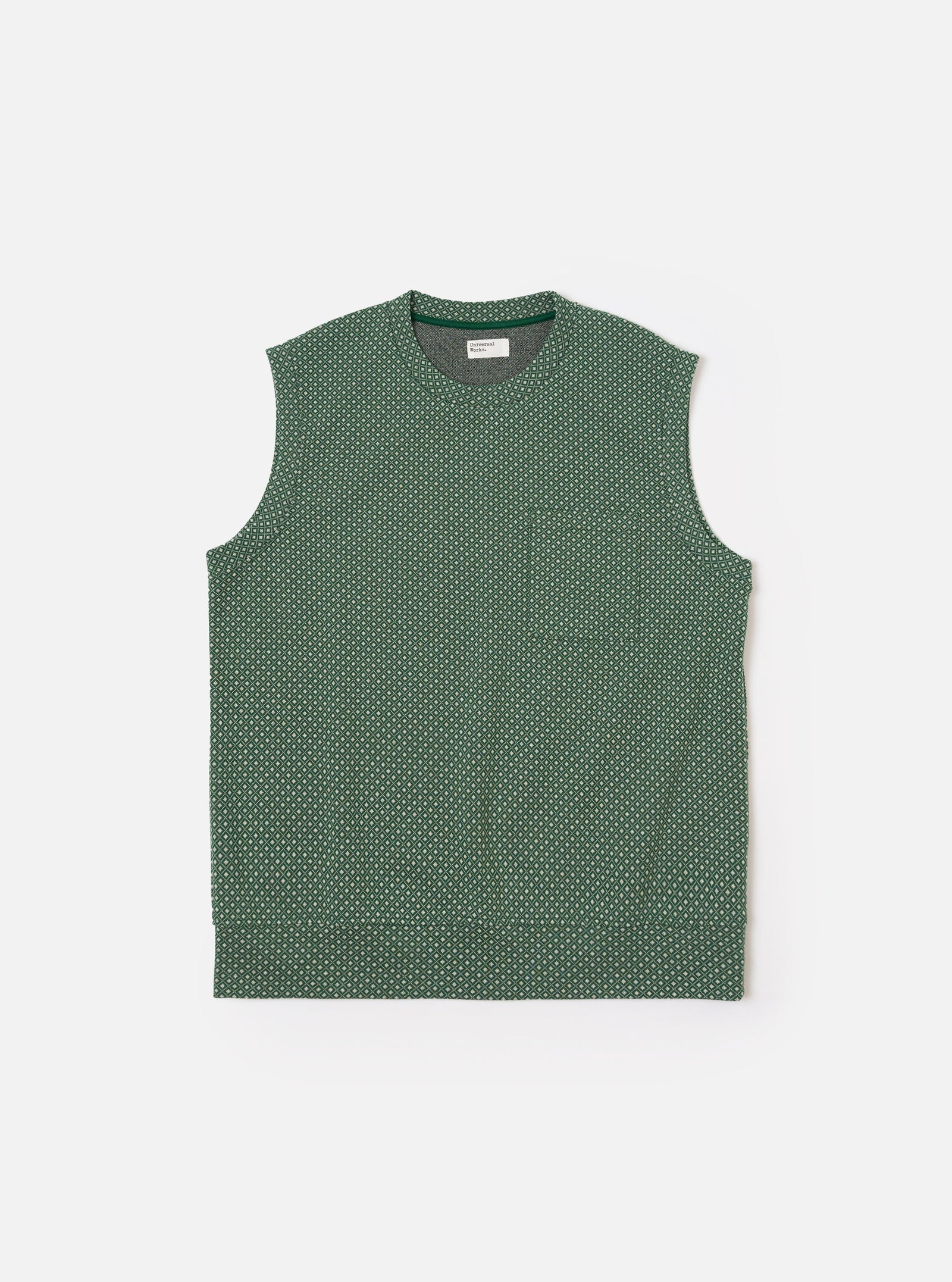 Green Argyll Jersey Sleeveless Crew
