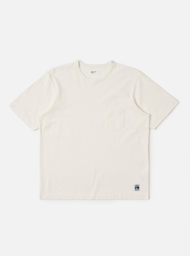 Antique White Recycled/Bio Jersey Core Pocket Tee