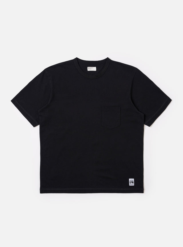 Black Recycled/Bio Jersey Core Pocket Tee