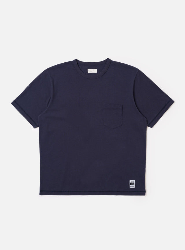 Navy Recycled/Bio Jersey Core Pocket Tee