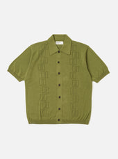Olive Cotton Lace Knit Jonny Knit Shirt