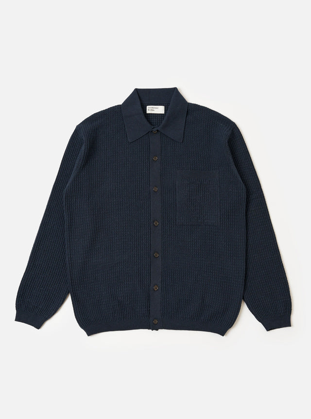 Navy Eco Cotton Knit Jacket