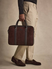 Brown Suede Laptop Bag