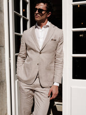 Beige Linen Suit