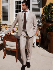 Beige Linen Suit