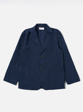 Navy Derby Stripe Two Button Jacket