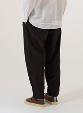 Licorice Summer Canvas Pleated Track Pant