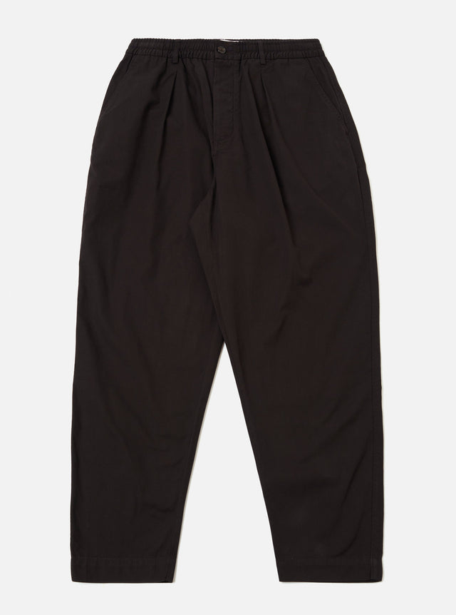 Licorice Summer Canvas Pleated Track Pant