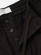 Licorice Summer Canvas Pleated Track Pant