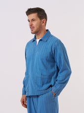 Washed Recycled Herringbone Smock Overshirt