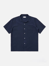 Navy Seersucker Shirting Road Shirt
