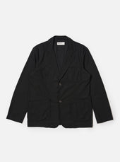 Black Valencia Cotton Two Button Jacket