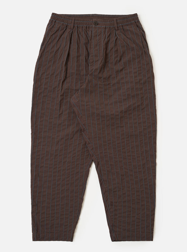 Brown Chester Stripe Pleated Track Pant