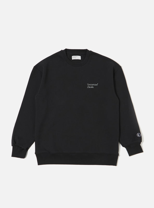 Black Recycled Cotton Blend Jersey Loose Sweatshirt