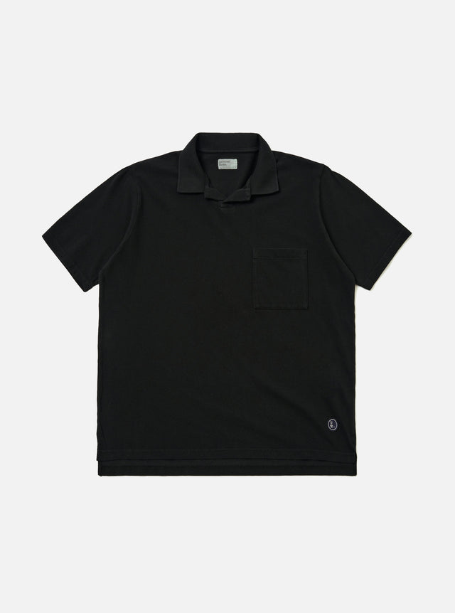Black Piquet Vacation Polo