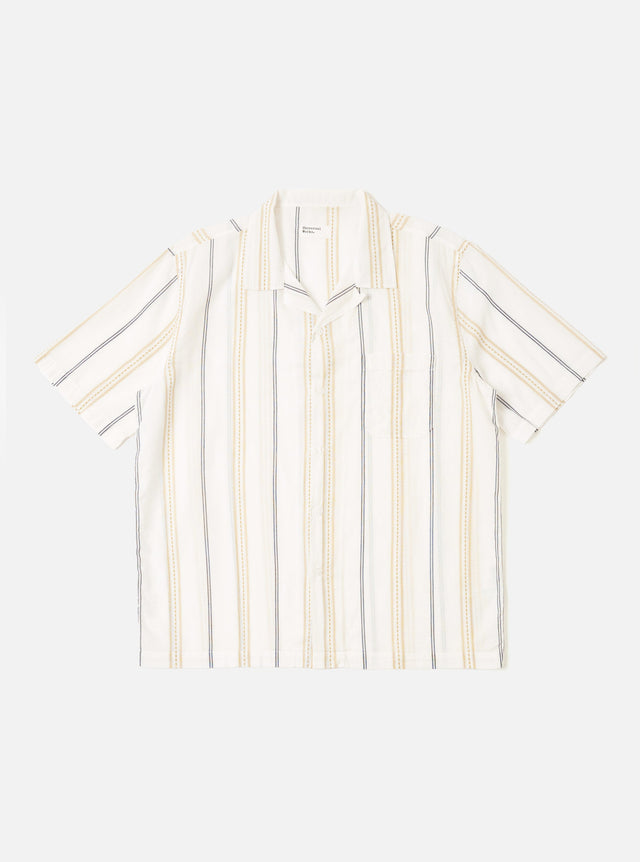 Ecru/Navy/Sand Hendrix Stripe Road Shirt