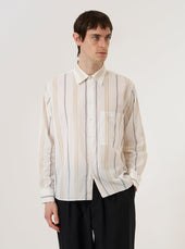 Navy Sand Hendrix Stripe Square Pocket Shirt