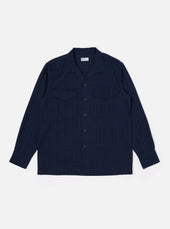 Indigo Recycled Herringbone Attendant Shirt
