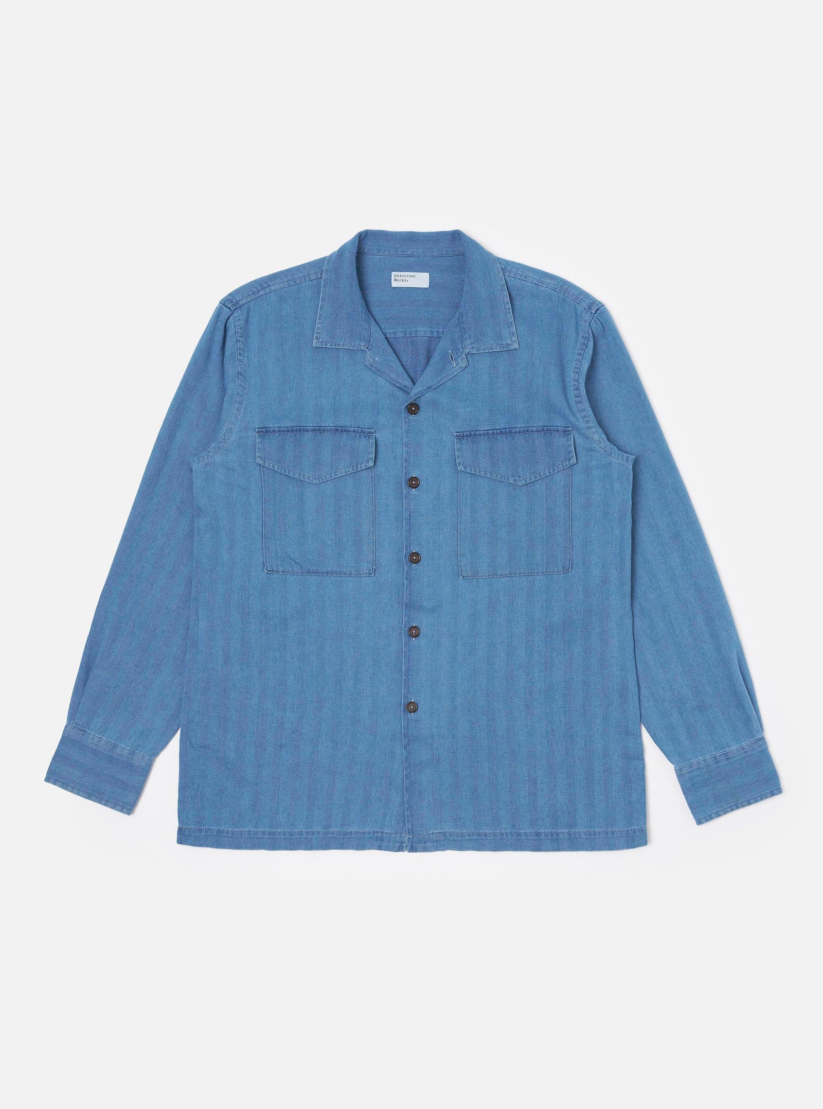 Washed Recycled Herringbone Attendant Shirt